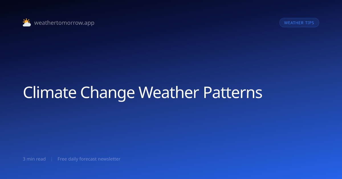 Climate Change and Changing Weather Patterns