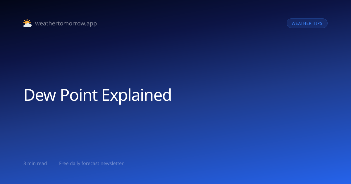 Dew Point Explained — The Real Comfort Metric