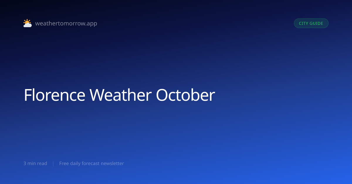 Florence Weather in October — What to Expect
