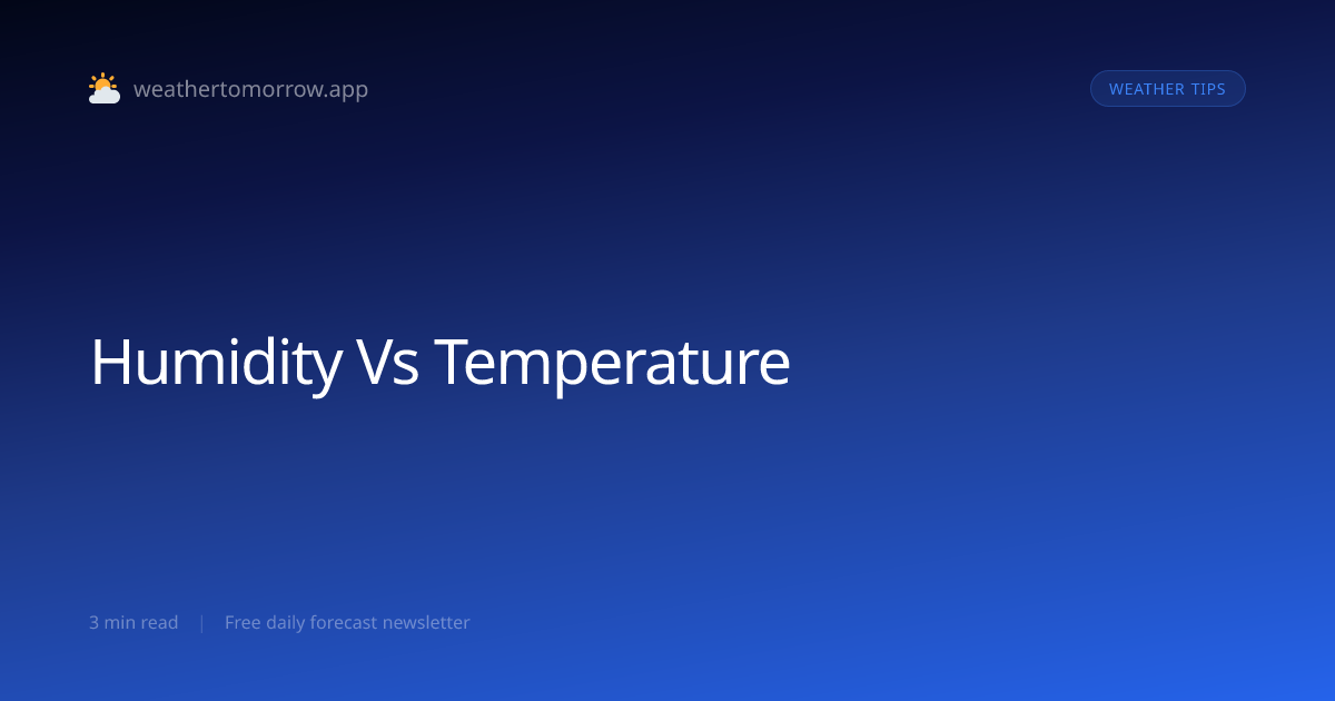 Humidity vs Temperature — Why Both Matter