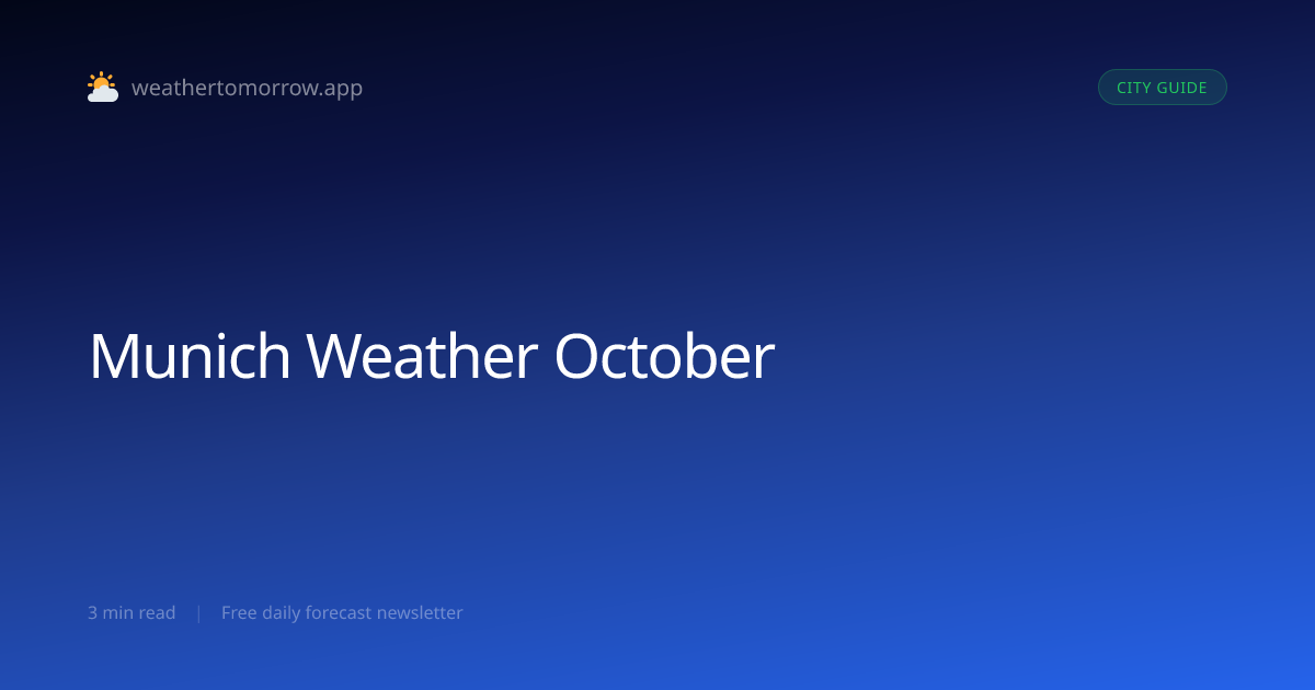 Munich Weather in October — What to Expect
