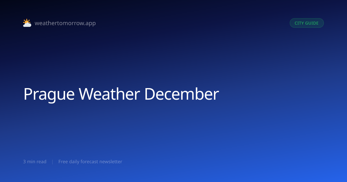 Prague Weather in December — What to Expect