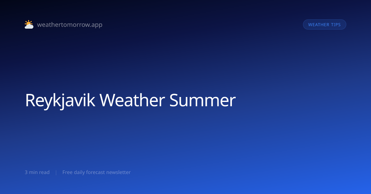 Reykjavik Weather in Summer — What to Expect