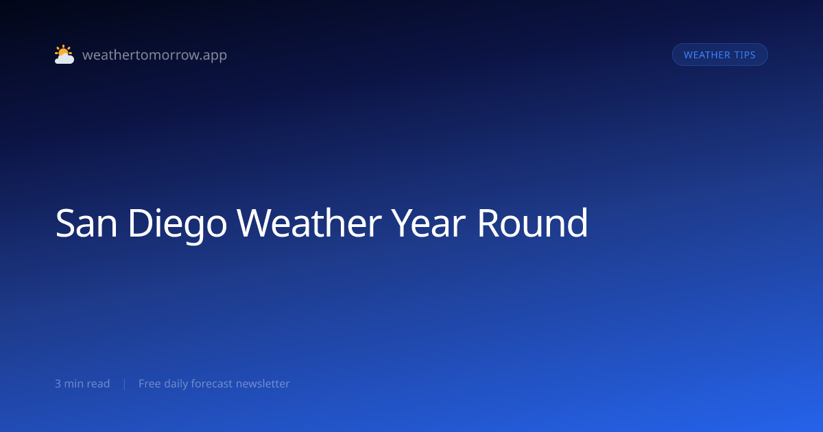 San Diego Weather Year Round — What to Expect