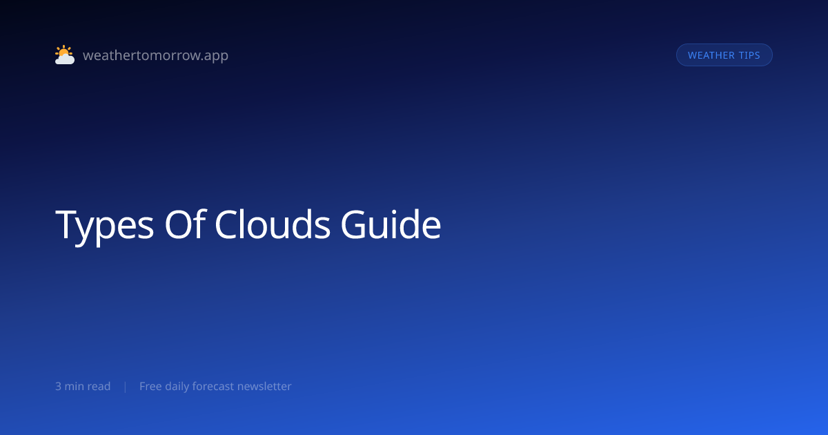 Types of Clouds — A Complete Visual Guide