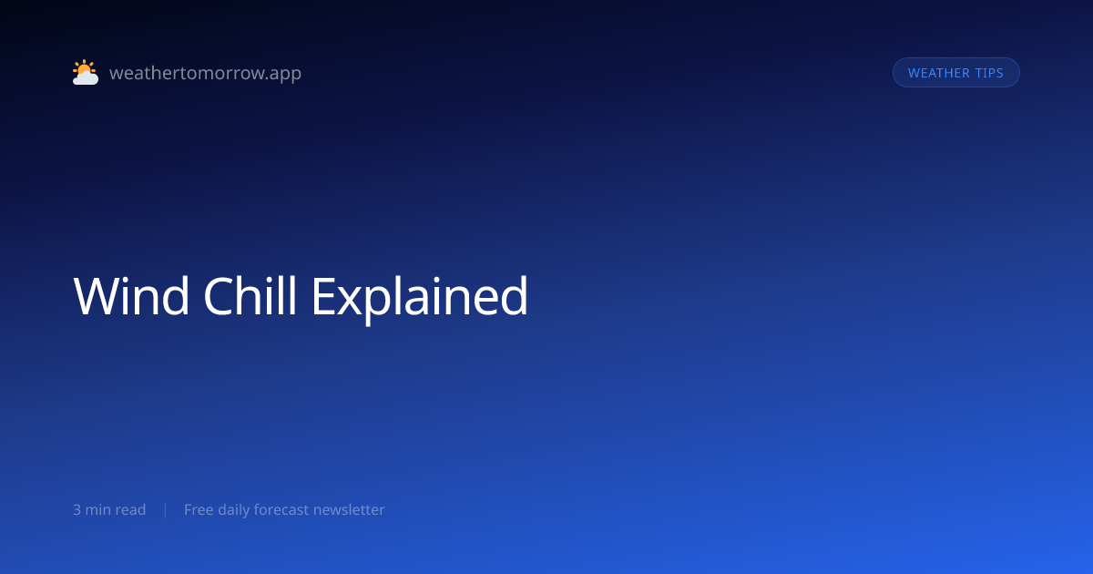 Wind Chill Explained — How Cold It Really Feels